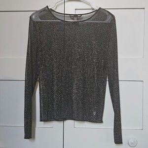 Victoria's Secret Sheer Metallic Top Shirt Blouse Size XS/S
